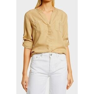 Tommy Bahama Mission Beach Long Sleeve Shirt Tan Size XL